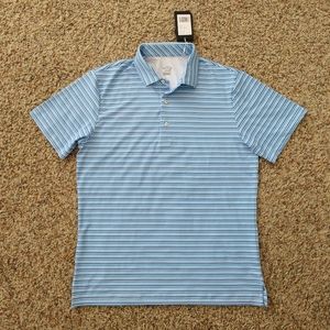 NWat Eagegof Men's Blue Striped Polo Gold Shirt Size Small